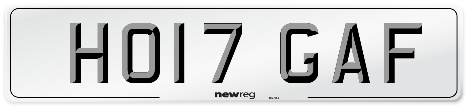 HO17 GAF Number Plate from New Reg